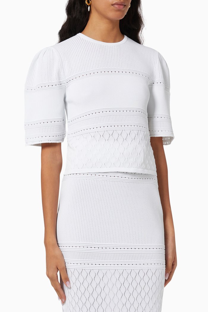 

Bulletin Tee in Viscose-blend Knit, White