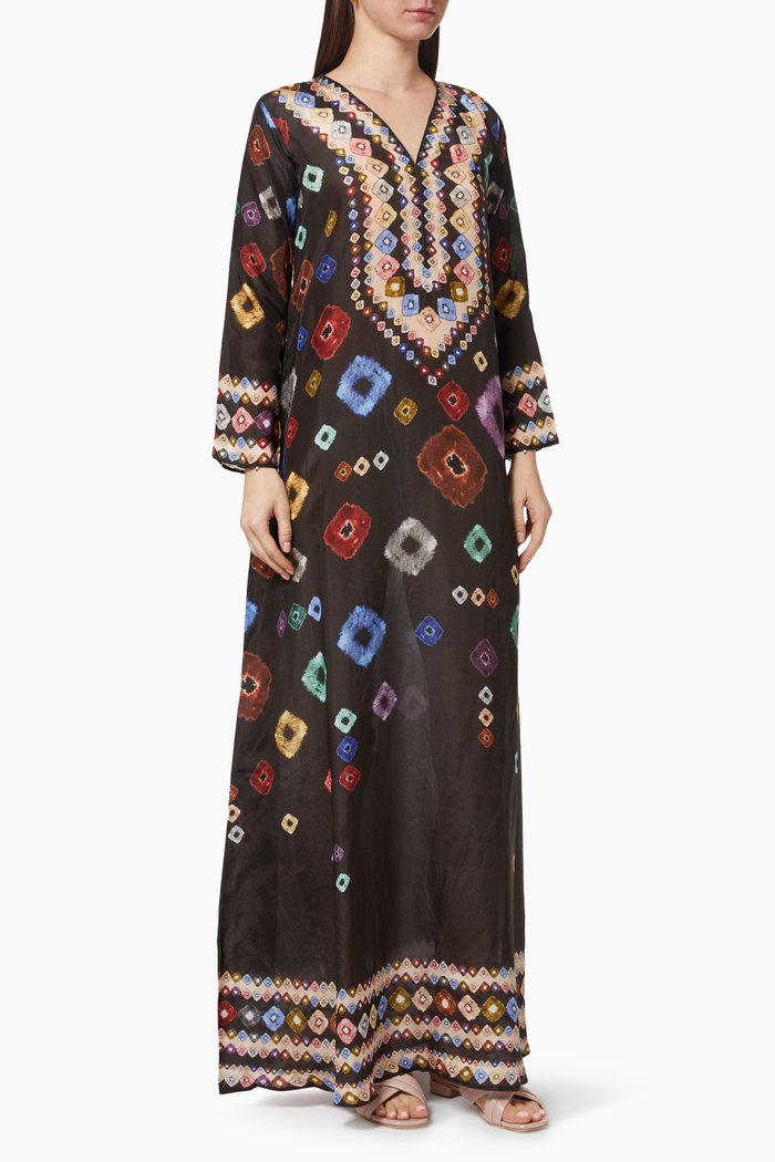 

Ramin Printed Jalabiya, Black