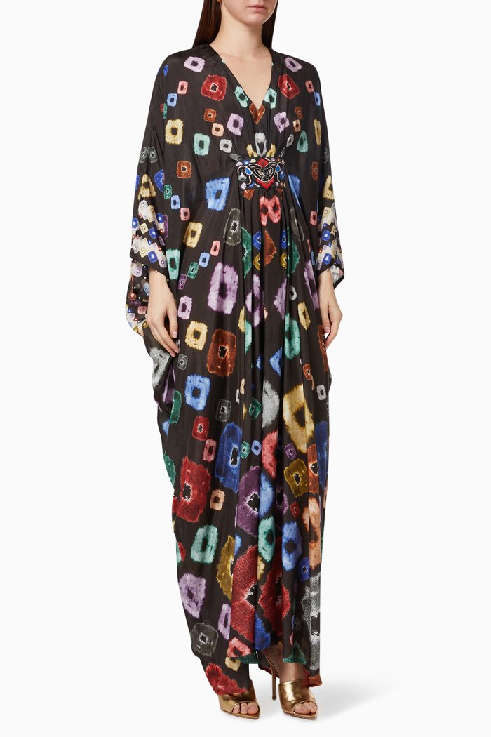 

Masala Imama Kaftan in Silk, Black