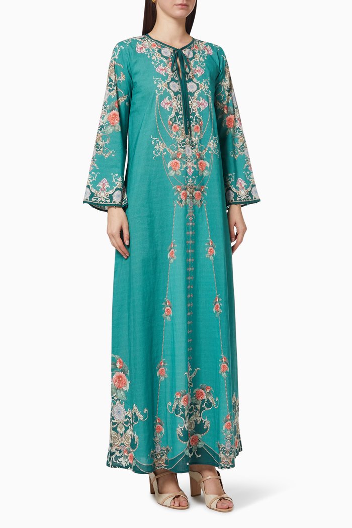 

Aytan Jalabiya in Silk, Green