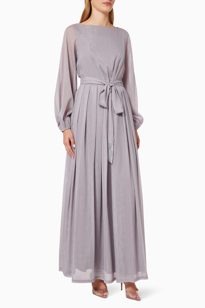 

Embellished Gathered Dress, Grey
