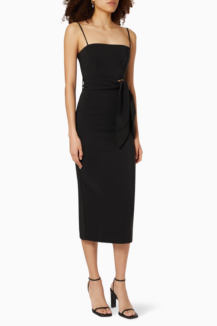 

Melody Tie Dress in Crepe, Black