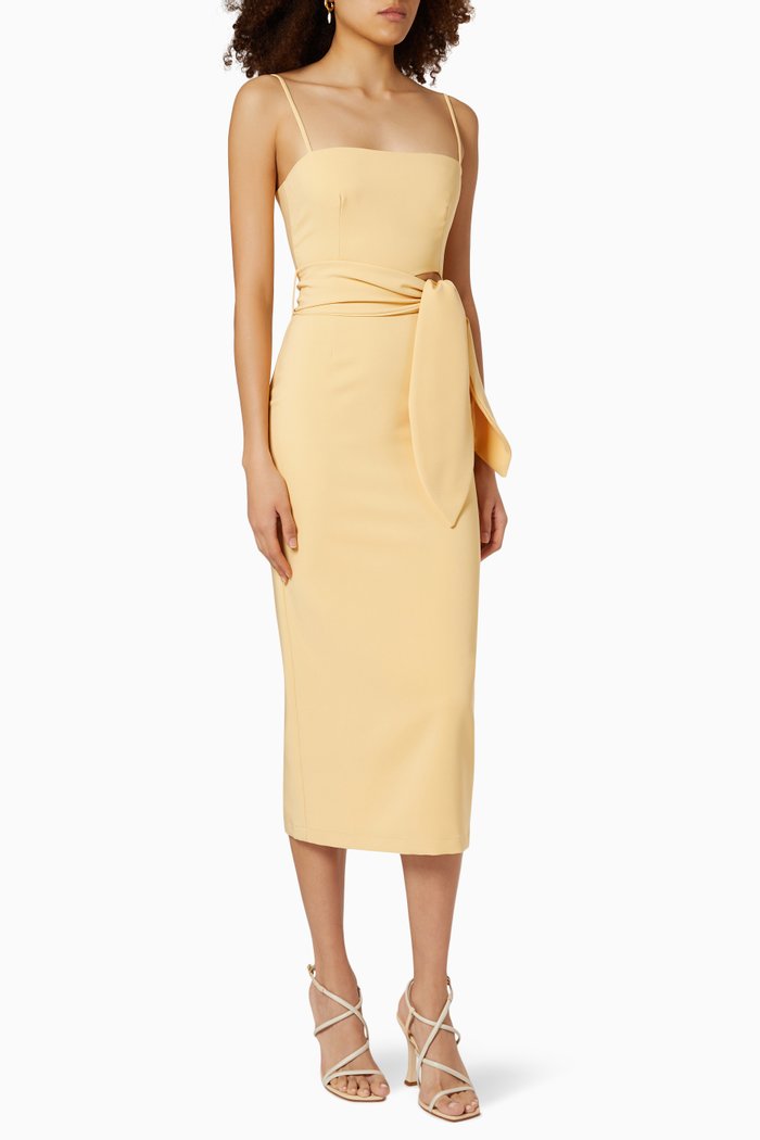 

Melody Tie Dress in Crepe, Orange