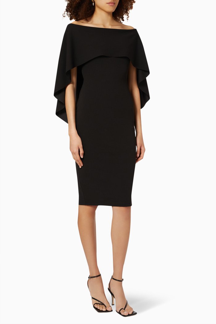 Composure Dress in Scuba Crepe, Black