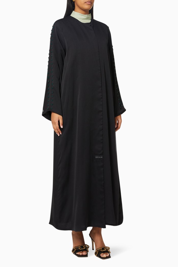 

Crystal Embellishments Abaya in Chiffon, Multicolour
