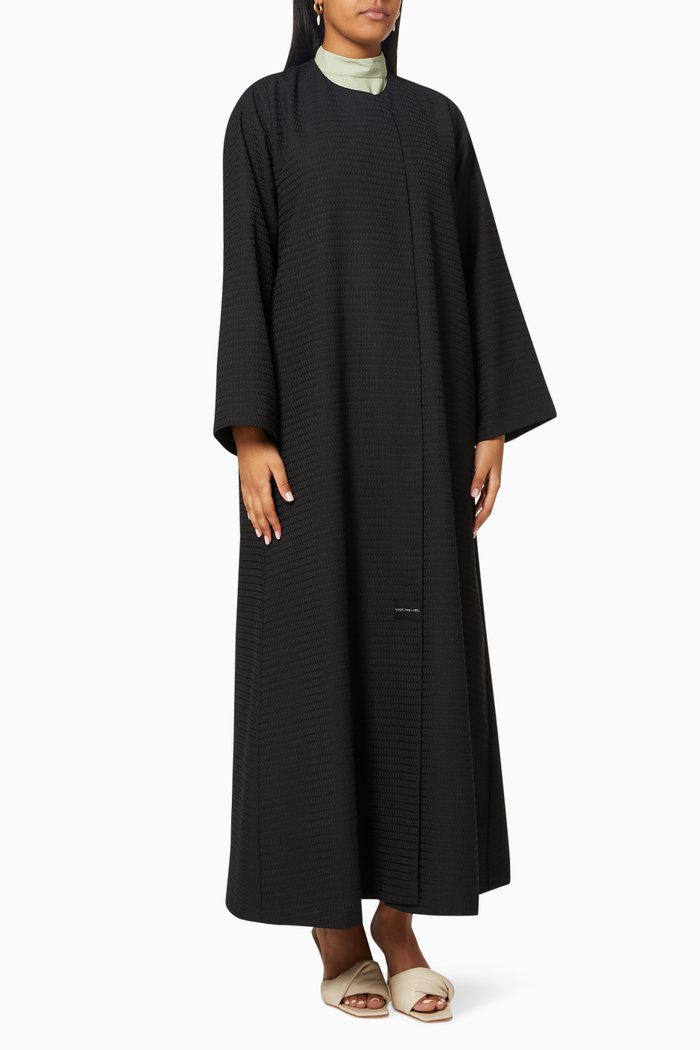 

Abaya in Textured Crepe, Black