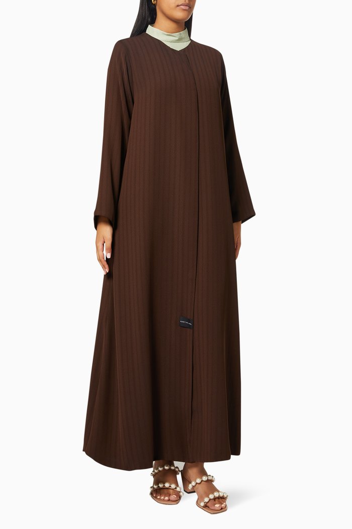 

Abaya in Textured Crepe, Brown