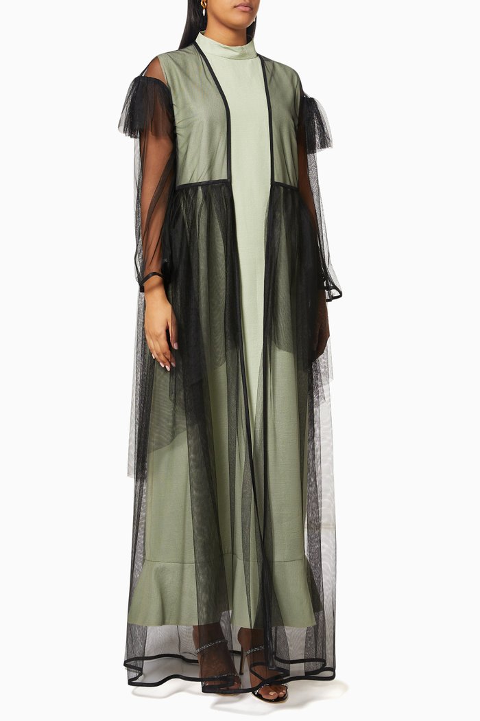 

Wedding Abaya with Gathers, Black