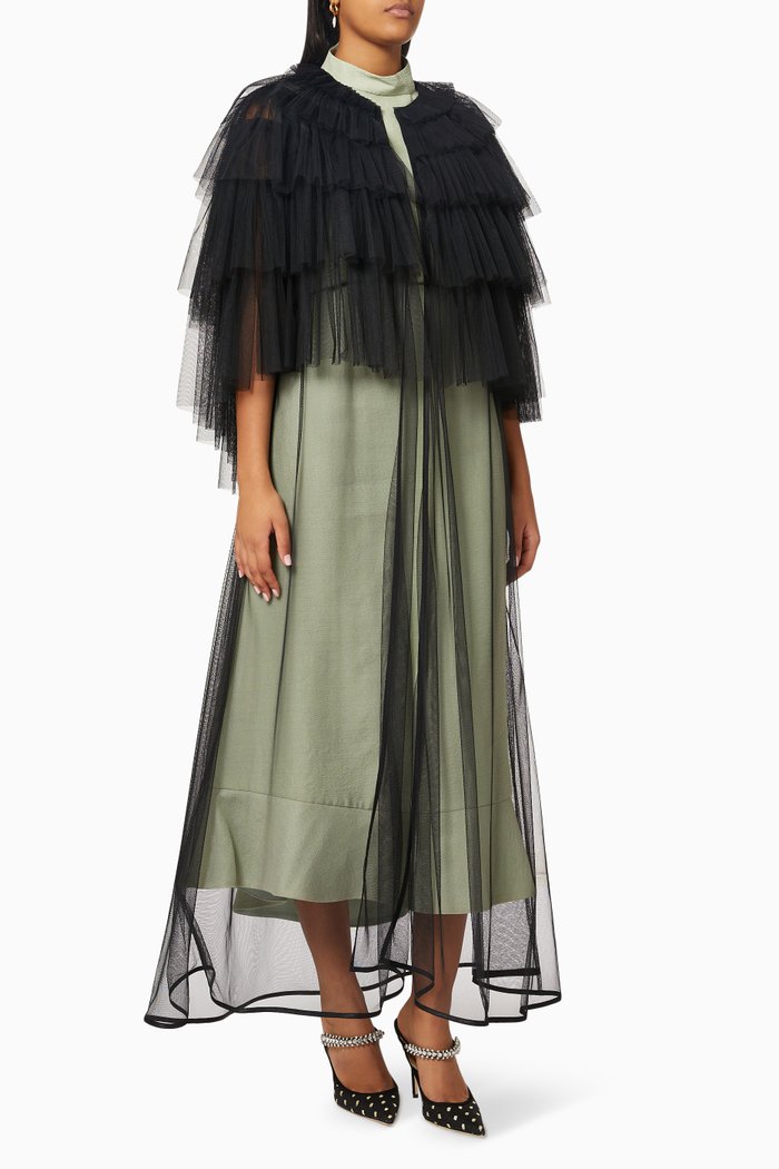 

Wedding Abaya in a Cape-style Crepe, Black