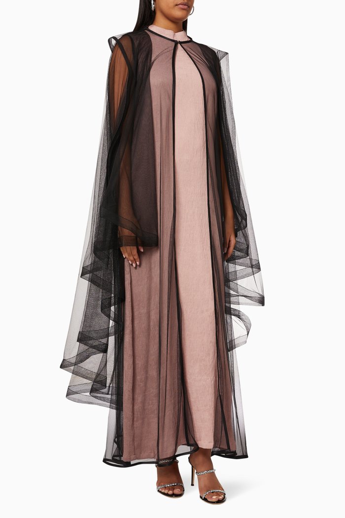 

Wedding Cape-style Abaya in Tulle, Black