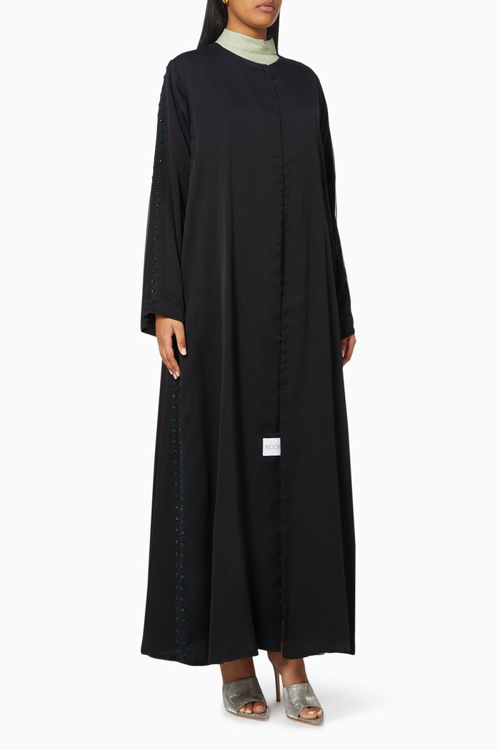

Crystal Embellishments Abaya in Chiffon, Multicolour