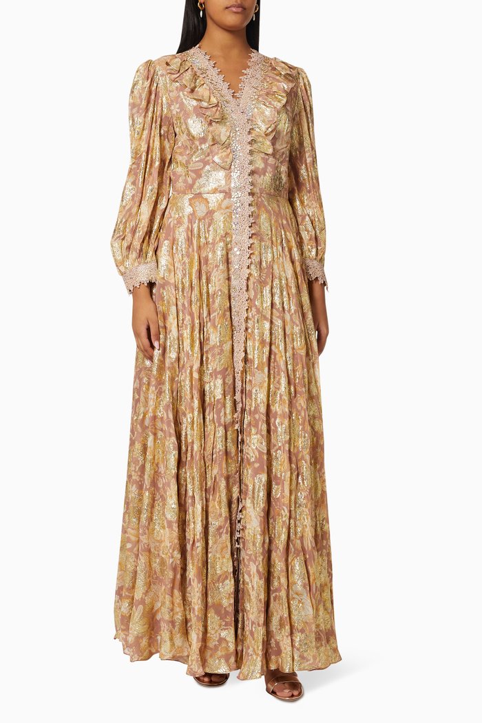 Clarisse B Dress in Lamme, Gold