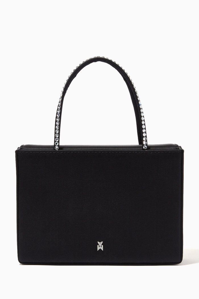 

Small Amini Gilda Tote Bag in Satin, Black