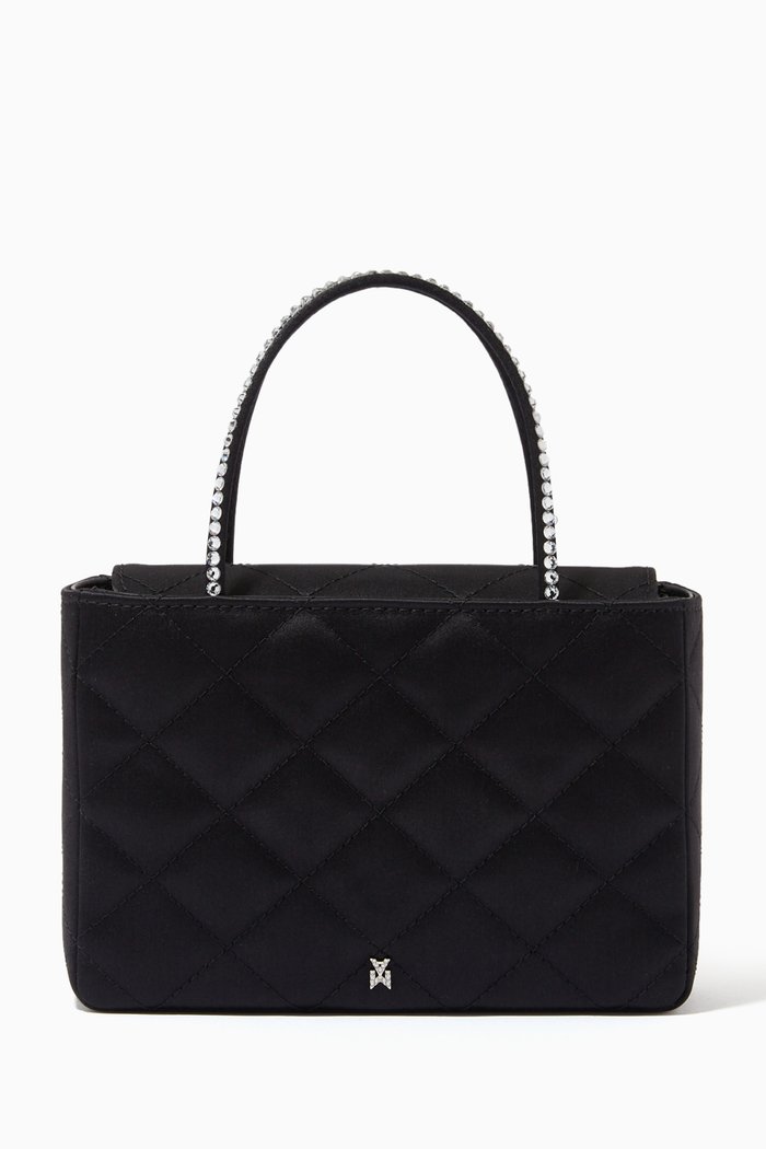 

Amini Betty Tote Bag in Quilted Satin, Black