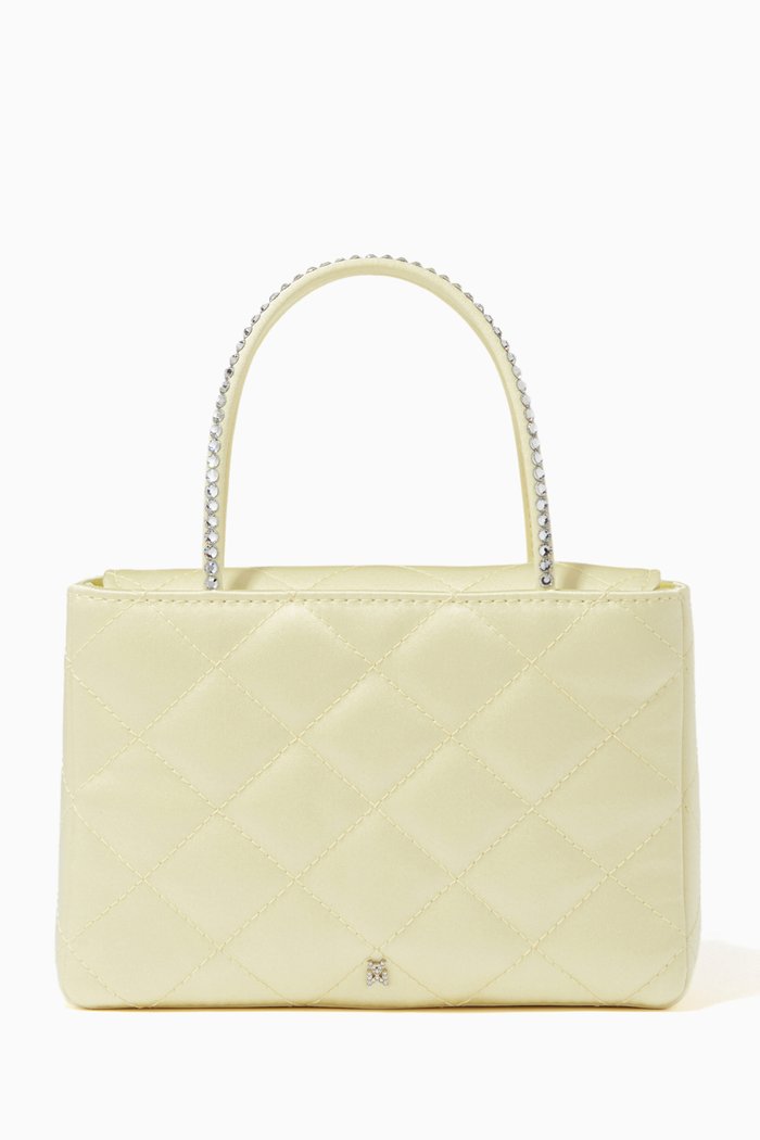 

Amini Betty Tote Bag in Quilted Satin, Yellow