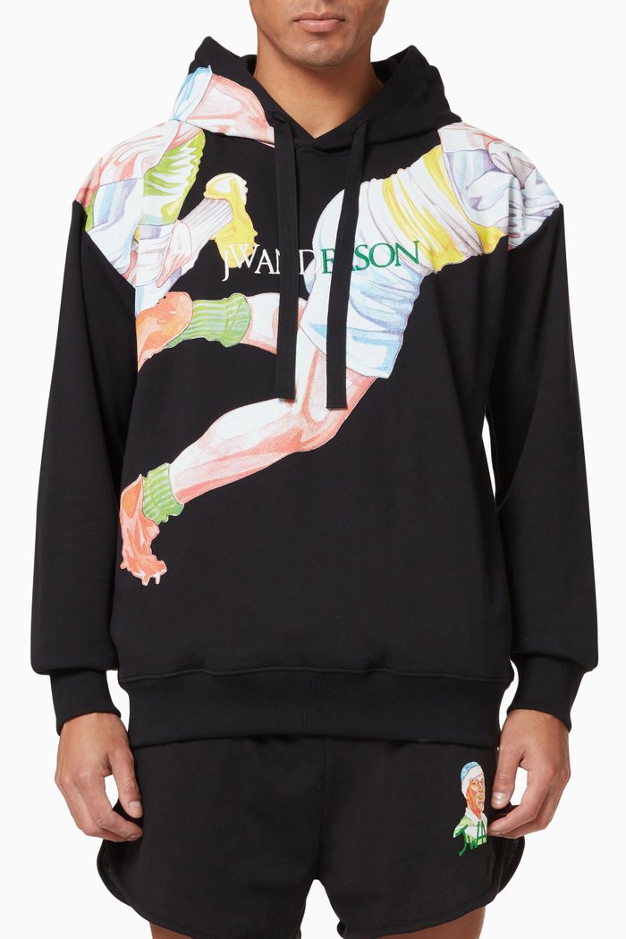 

Graphic Logo Hoodie in Cotton, Black
