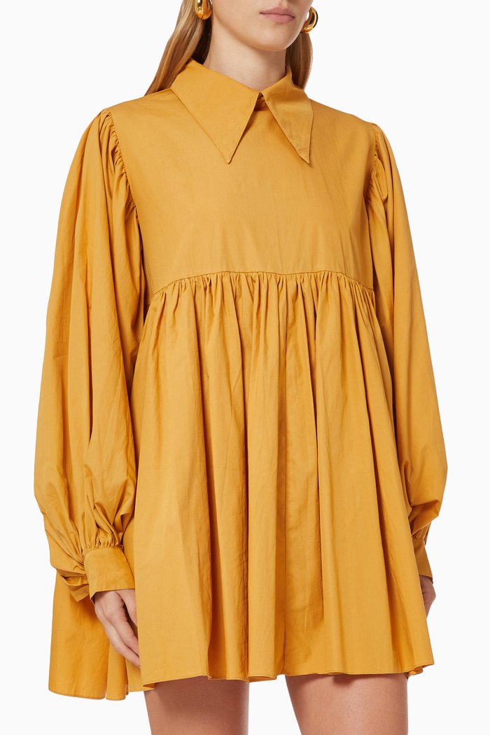 

Oversized Babydoll Dress in Sustainable Cotton, Gold