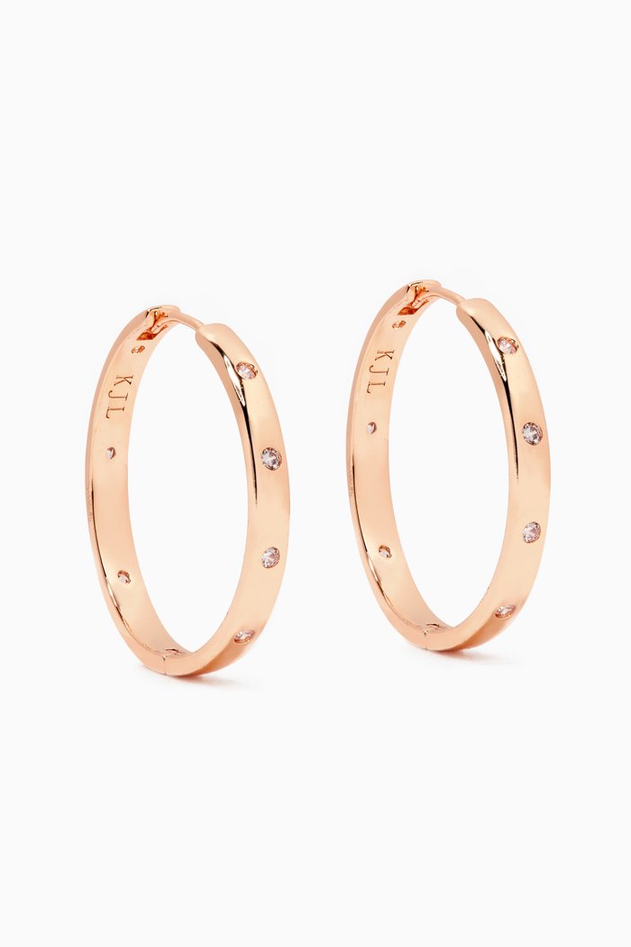 

CZ Hoop Earrings, Rose gold