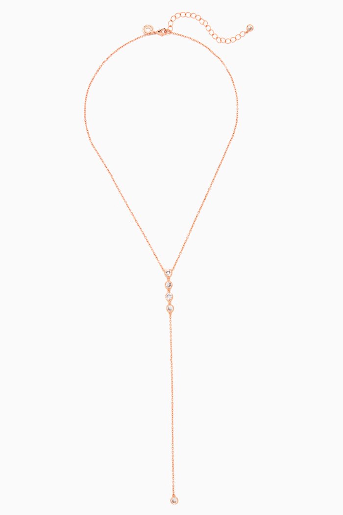 

Classic Bezel Lariat Necklace, Rose gold