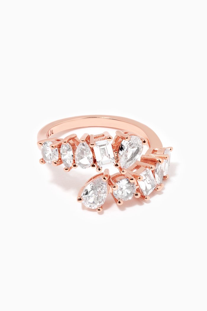 

Multi Shape CZ Open Ring, Rose gold