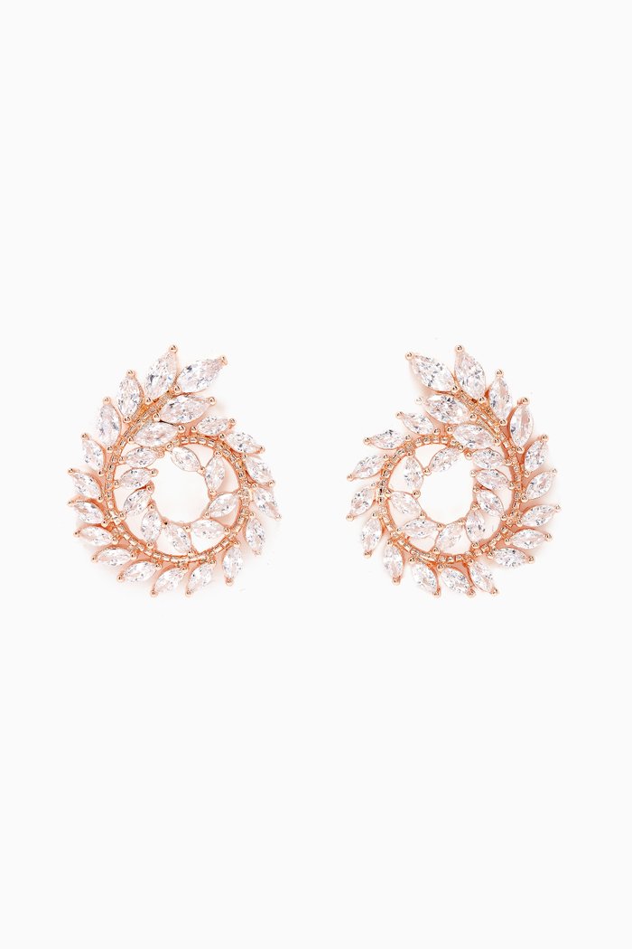 

Marquis Spiral Earrings, Rose gold