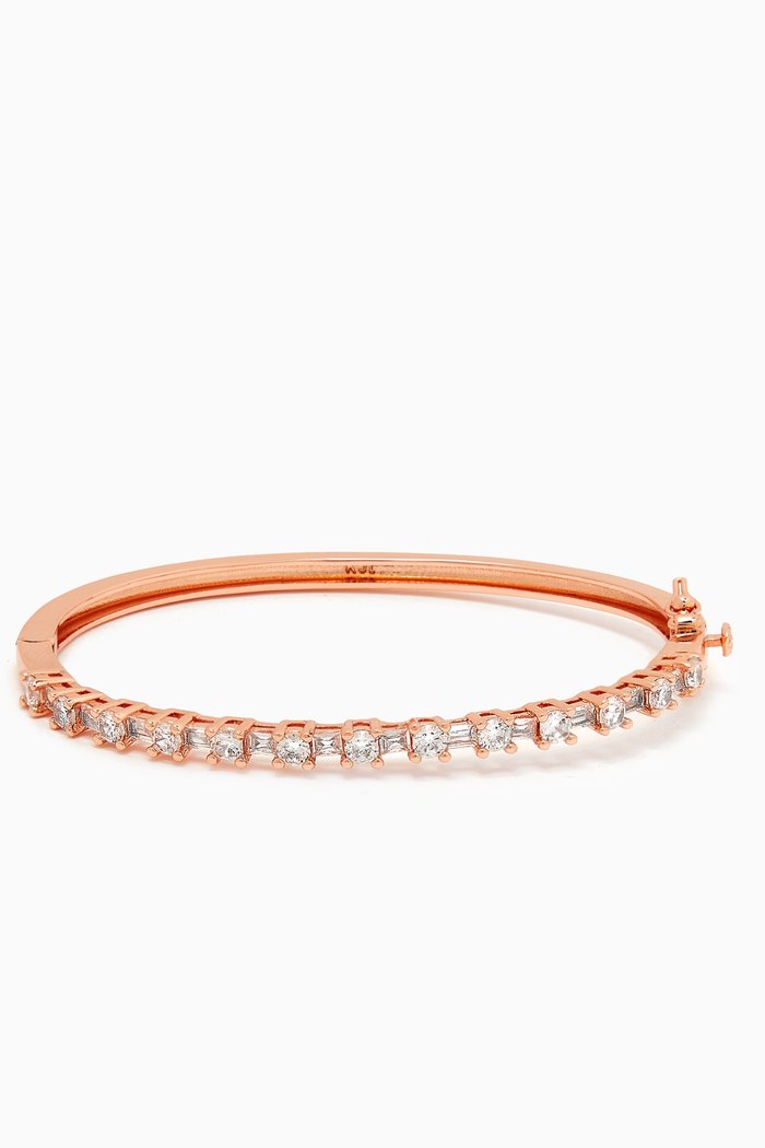 

Pavé CZ Bangle in Rose Gold-plated Brass