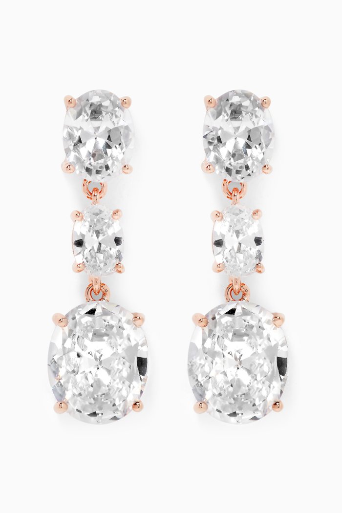 

Oval Drop Earrings, Rose gold