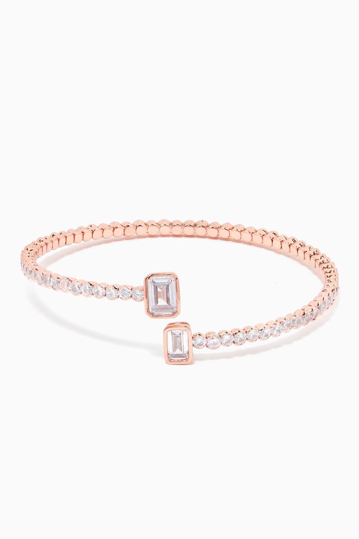 

Round CZ Open Bangle, Rose gold