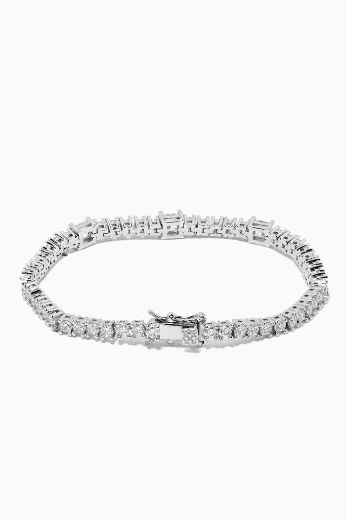 

Triple Emerald Stone Tennis Bracelet, Silver