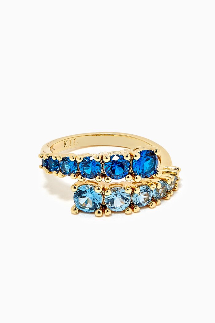 

Graduated Round CZ Bypass Ring, Blue