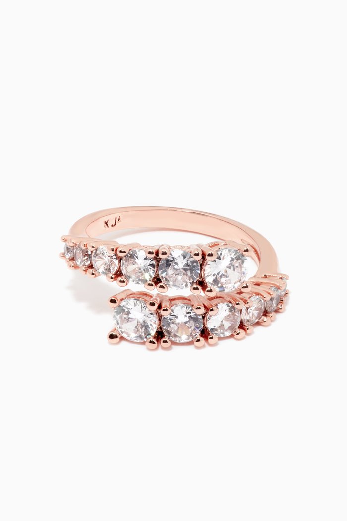 

Graduated Round CZ Bypass Ring, Rose gold