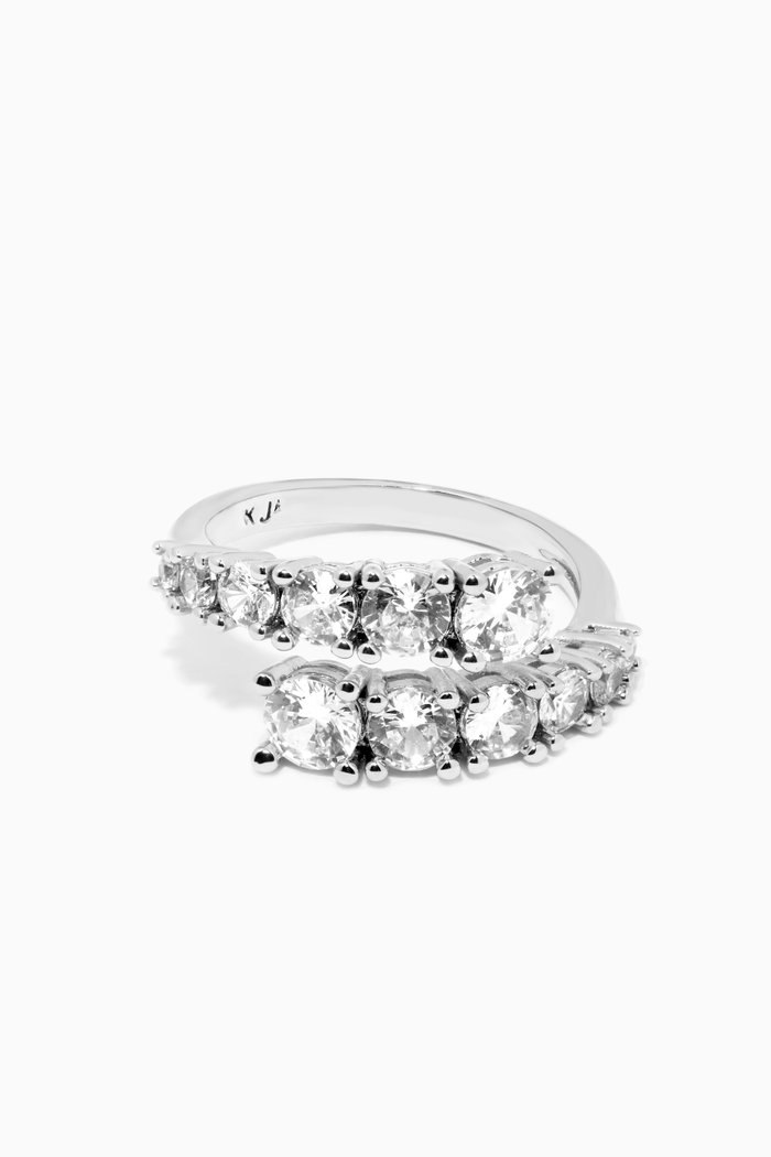 

Graduated Round CZ Bypass Ring, Silver