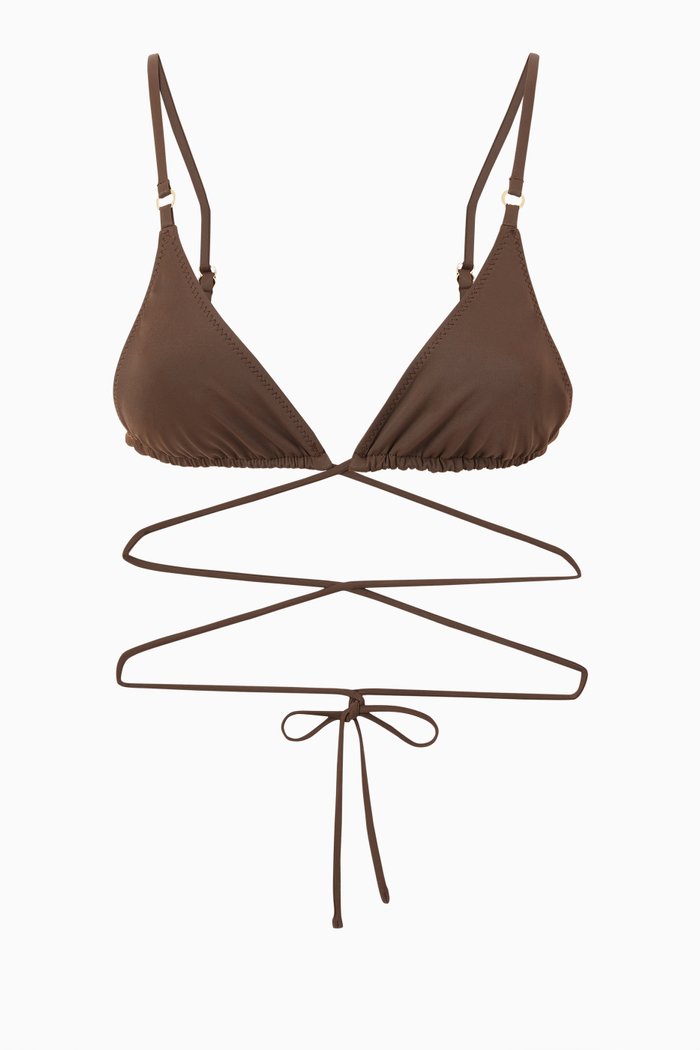 

Talise Tie String Bikini Top, Brown