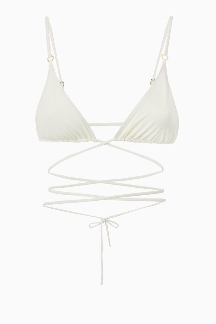 

Talise Tie String Bikini Top, Neutral