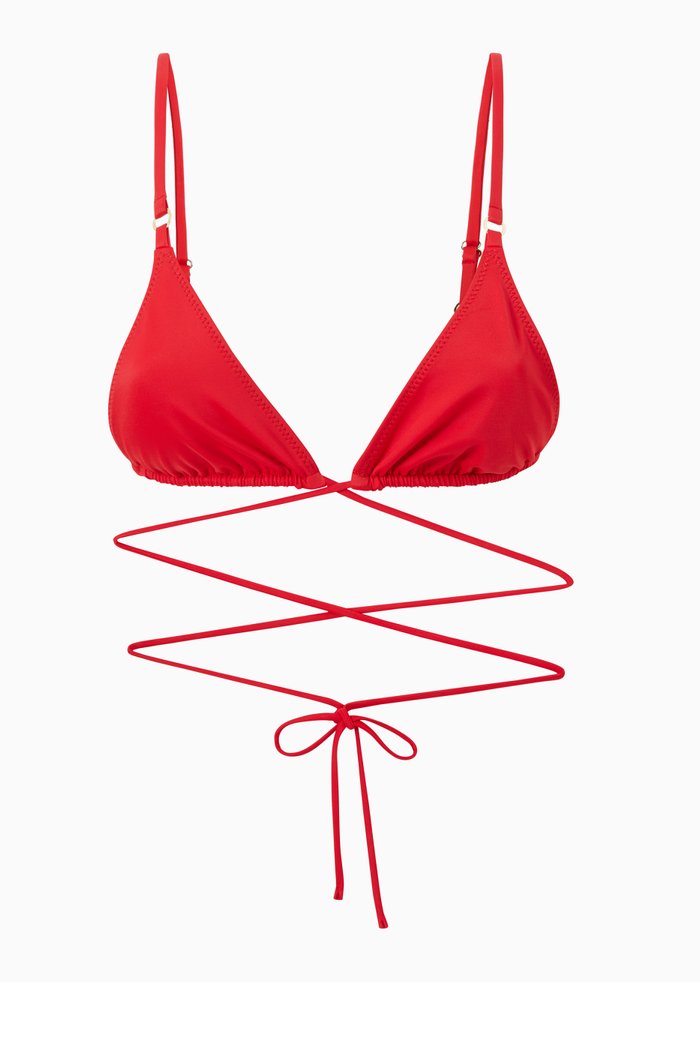 

Talise Tie String Bikini Top, Red