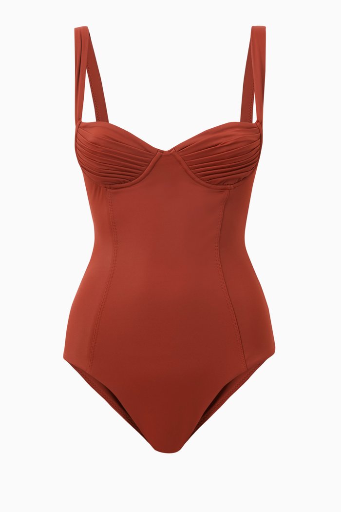

Kelly Bodysuit in Recycled Nylon, Brown