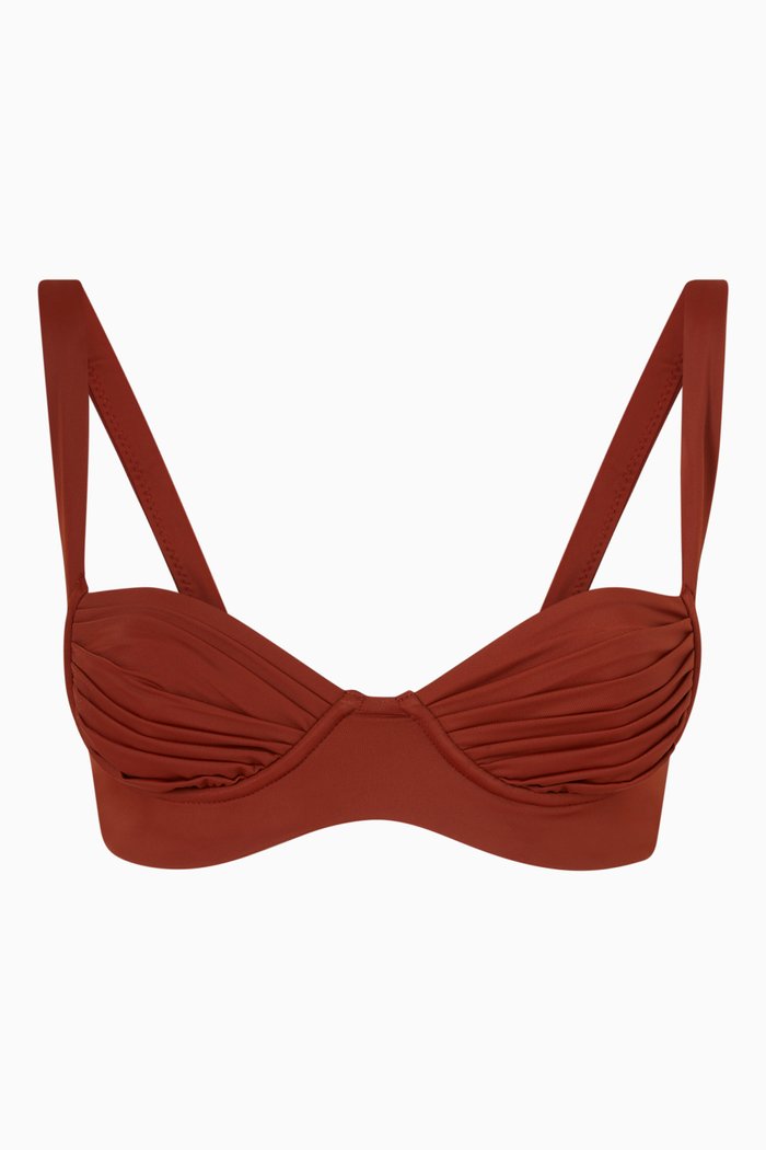 

Kelly Bikini Top in ECONYL®, Brown