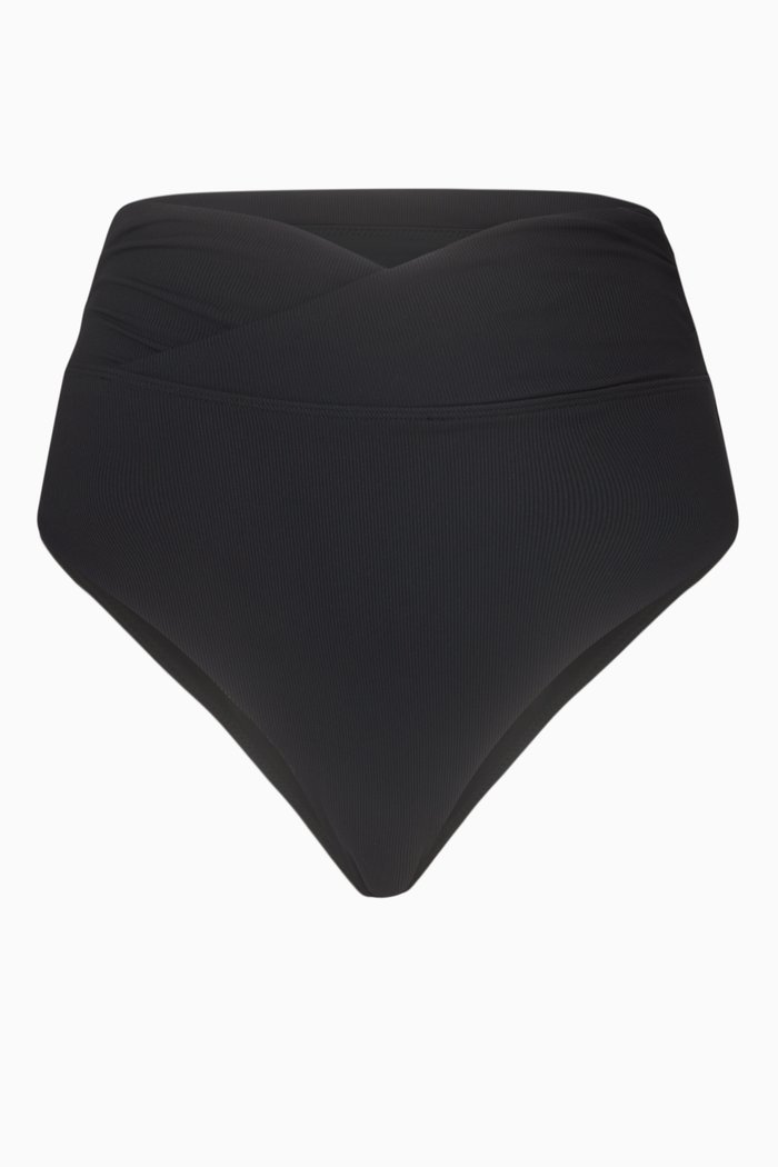Kelly High Waist Bikini Bottoms in ECONYL®, Black