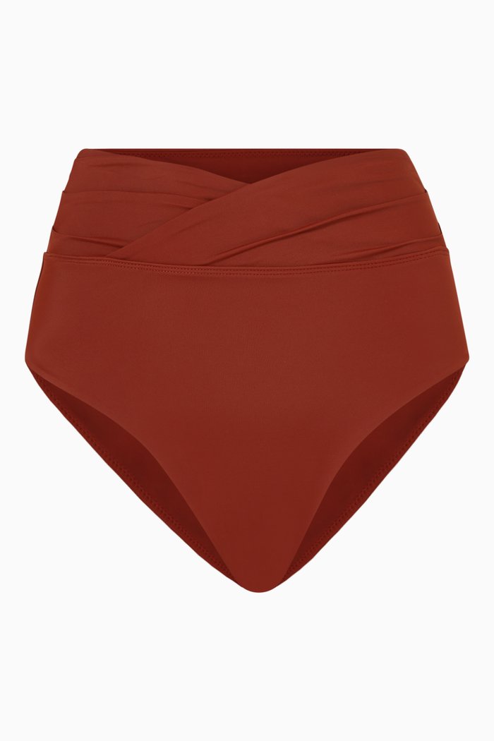 Kelly High Waist Bikini Bottoms in ECONYL®, Brown