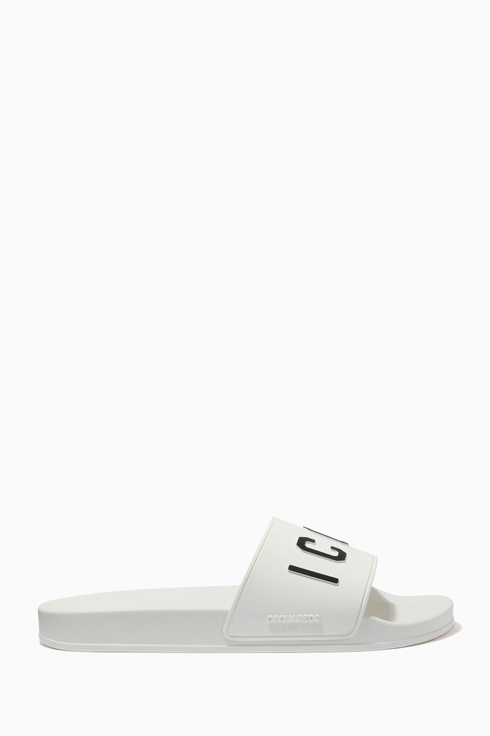 ICON Slide Sandals in Rubber, White