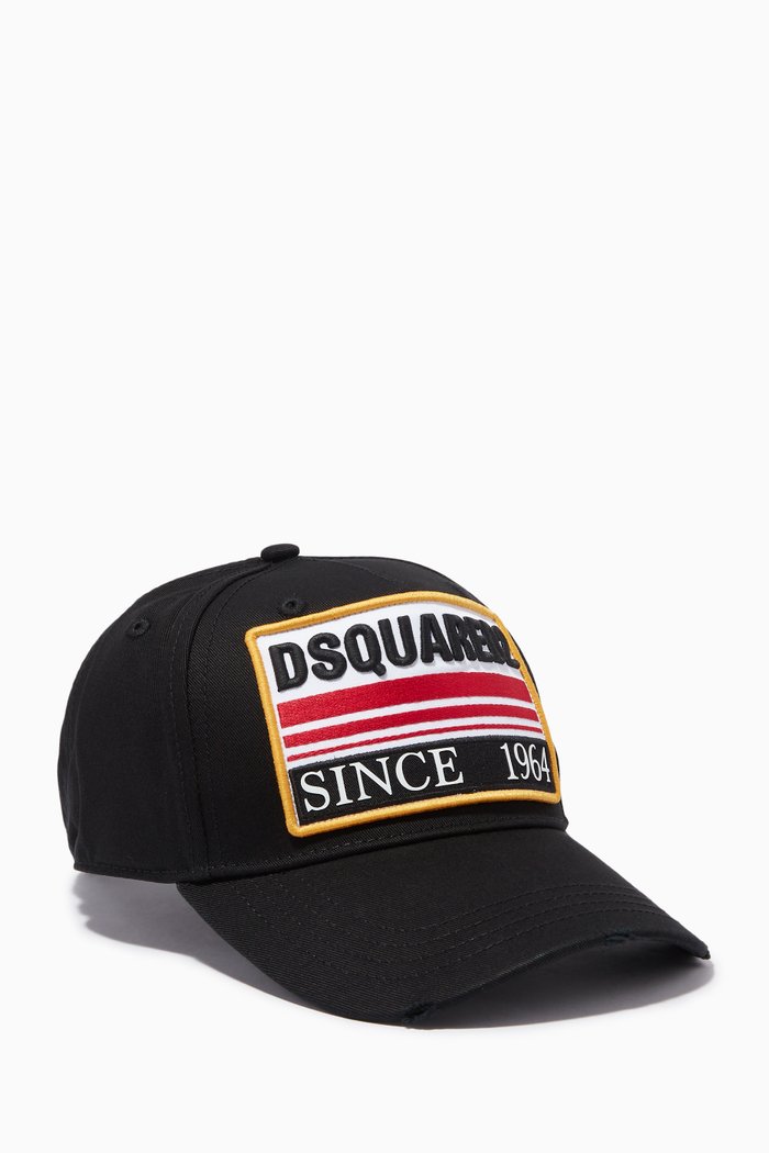 

DSQUARED2 Since 1964 Cap in Cotton Gabardine, Black