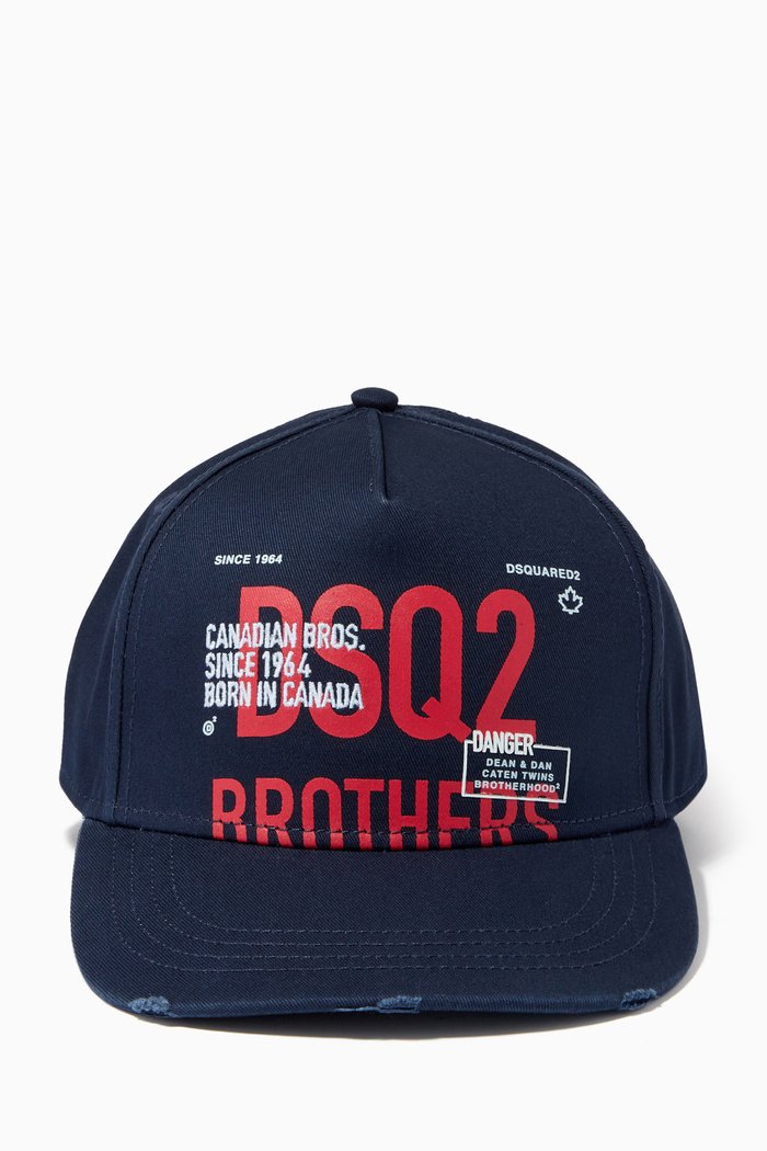 

DSQ2 Brothers Cap in Cotton Gabardine, Blue