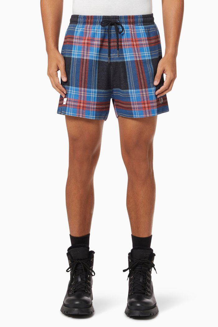 

x LOVERBOY Tartan Piqué Shorts, Multicolour