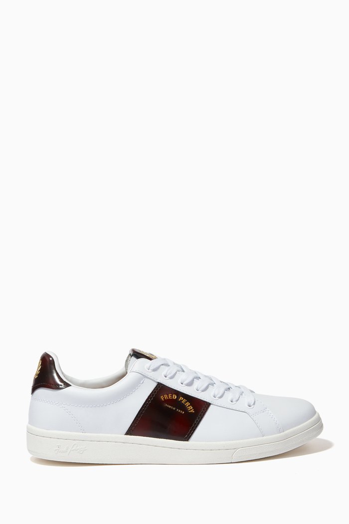 B721 Arch Branded Tennis Shoes in Leather, White
