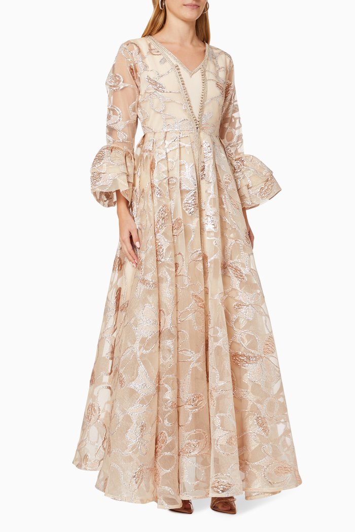 

Brocade Jacket & Dress Set, Neutral