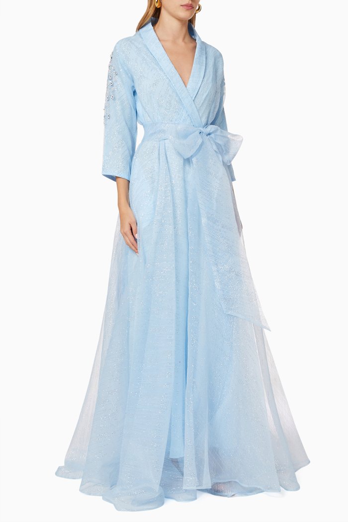 

Embellished Dress in Shimmer Organza, Blue
