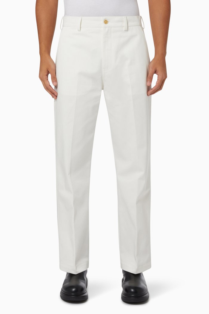

Streamlined Pants in Cotton Gabardine, White
