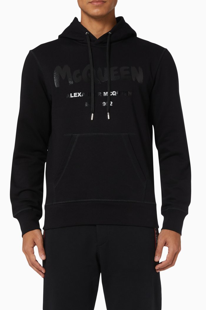 

McQueen Graffiti Hoodie in Cotton, White