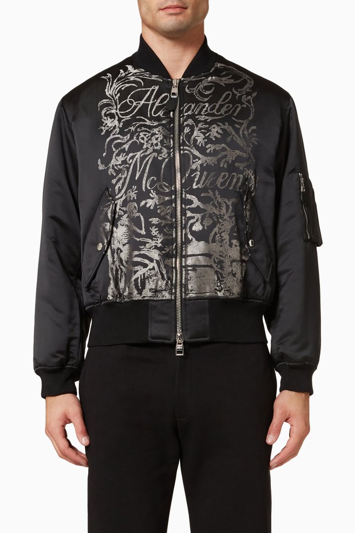 

Blake Illustration Bomber Jacket, White