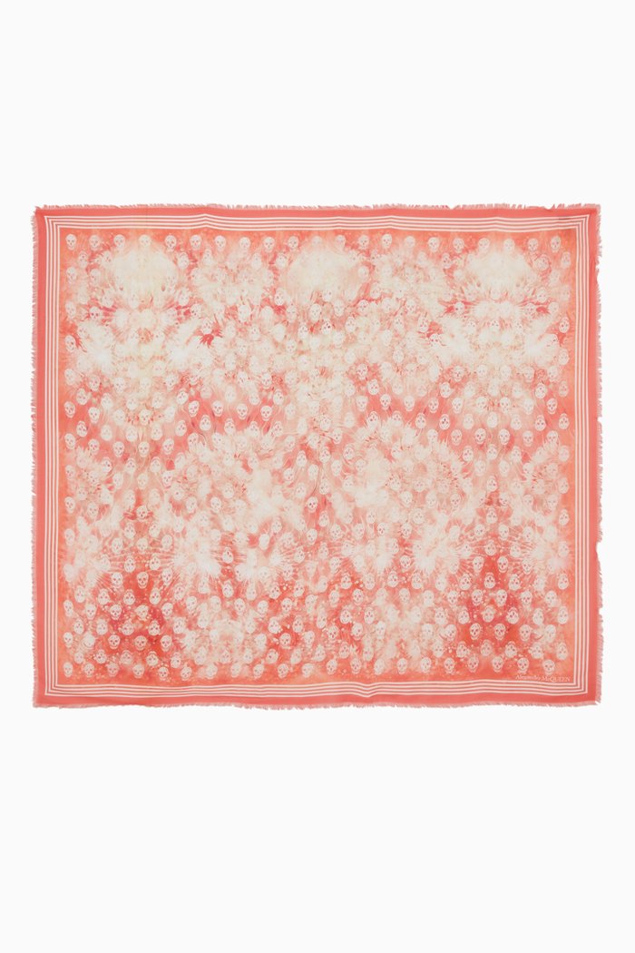 

Sea Print Biker Skull Scarf in Modal, Red